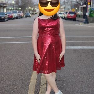 Sparkling Red Sequin Dress